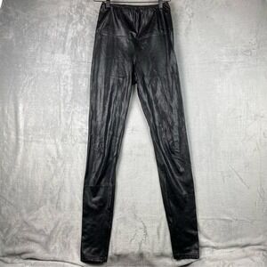 Wilfred Free Black Faux Leather Leggings High Rise Skinny Pants Small Baddie Y2K